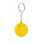 Sleutelhanger met antistressbal in verschillende kleuren kleur geel