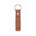 Sleutelhanger met leren band in klassieke kleuren kleur bruin vierde weergave