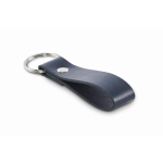Sleutelhanger met leren band in klassieke kleuren kleur marineblauw