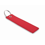 Rechthoekige sleutelhanger van polyester stof in verschillende kleuren kleur rood