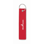 Rechthoekige sleutelhanger van polyester stof in verschillende kleuren kleur rood hoofdweergave tweede weergave