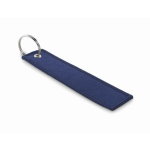 Rechthoekige sleutelhanger van polyester stof in verschillende kleuren kleur marineblauw
