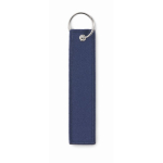 Rechthoekige sleutelhanger van polyester stof in verschillende kleuren kleur marineblauw tweede weergave