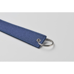Rechthoekige sleutelhanger van polyester stof in verschillende kleuren kleur marineblauw foto bekijken derde weergave
