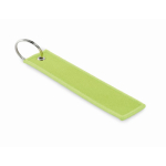 Rechthoekige sleutelhanger van polyester stof in verschillende kleuren kleur neon groen