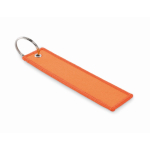 Rechthoekige sleutelhanger van polyester stof in verschillende kleuren kleur neon oranje