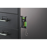 Sleutelhanger met waterpas, liniaal van 7 cm en magnetische basis kleur zwart foto bekijken derde weergave