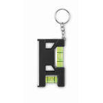 Sleutelhanger met waterpas, liniaal van 7 cm en magnetische basis kleur zwart zevende weergave