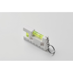 Sleutelhanger met waterpas, liniaal van 7 cm en magnetische basis kleur wit foto bekijken tweede weergave