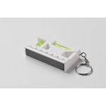 Sleutelhanger met waterpas, liniaal van 7 cm en magnetische basis kleur wit foto bekijken vierde weergave