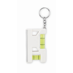 Sleutelhanger met waterpas, liniaal van 7 cm en magnetische basis kleur wit zevende weergave