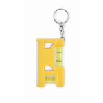 Sleutelhanger met waterpas, liniaal van 7 cm en magnetische basis kleur geel zevende weergave