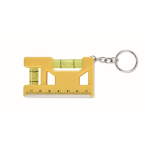 Sleutelhanger met waterpas, liniaal van 7 cm en magnetische basis kleur geel achtste weergave