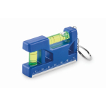 Sleutelhanger met waterpas, liniaal van 7 cm en magnetische basis kleur koningsblauw