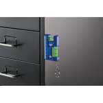 Sleutelhanger met waterpas, liniaal van 7 cm en magnetische basis kleur koningsblauw foto bekijken derde weergave