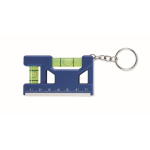 Sleutelhanger met waterpas, liniaal van 7 cm en magnetische basis kleur koningsblauw achtste weergave