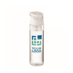 Waterfles met uitneembare infuser in het midden en draaggreep kleur wit weergave met bedrukking