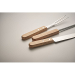 Doos met houten look. Bevat 3-delige barbequeset kleur hout foto bekijken vijfde weergave