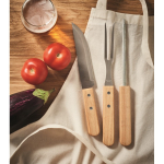 Doos met houten look. Bevat 3-delige barbequeset kleur hout sfeervolle weergave