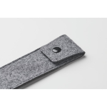Vilten RPET-etui met knoopsluiting voor 2 pennen kleur grijs foto bekijken vierde weergave