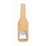 Magnetische bamboe flesopener in de vorm van een bierfles kleur hout