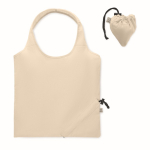 Opvouwbare boodschappentas van gerecycled katoen 140 g/m² kleur beige