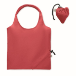 Compacte en opvouwbare boodschappentas van gerecycled katoen 140 g/m² kleur rood