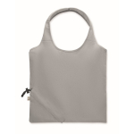 Compacte en opvouwbare boodschappentas van gerecycled katoen 140 g/m² kleur grijs tweede weergave