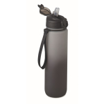 RPET-fles met tuit en waterconsumptie-indicator 1L kleur zwart tweede weergave