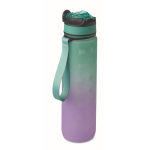 RPET-fles met tuit en waterconsumptie-indicator 1L kleur turkoois