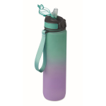 RPET-fles met tuit en waterconsumptie-indicator 1L kleur turkoois tweede weergave