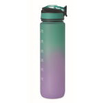 RPET-fles met tuit en waterconsumptie-indicator 1L kleur turkoois zevende weergave