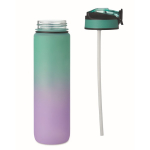 RPET-fles met tuit en waterconsumptie-indicator 1L kleur turkoois negende weergave
