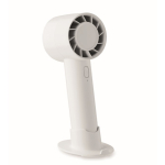 Draagbare ventilator met standaard voor bureau en telefoonhouder kleur wit
