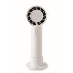 Draagbare ventilator met standaard voor bureau en telefoonhouder kleur wit derde weergave