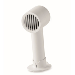 Draagbare ventilator met standaard voor bureau en telefoonhouder kleur wit vierde weergave