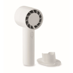 Draagbare ventilator met standaard voor bureau en telefoonhouder kleur wit vijfde weergave