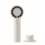 Draagbare ventilator met standaard voor bureau en telefoonhouder kleur wit achtste weergave