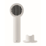 Draagbare ventilator met standaard voor bureau en telefoonhouder kleur wit negende weergave