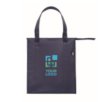 Koeltas van non-woven materiaal met aluminium isolatie 25L kleur blauw weergave met bedrukking