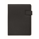 Leren portfolio met powerbank en draadloze oplader A4 kleur zwart