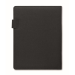 Leren portfolio met powerbank en draadloze oplader A4 kleur zwart vierde weergave