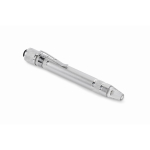 Aluminium multitool in de vorm van een balpen met zaklamp kleur zilver tweede weergave