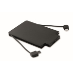 Magnetische powerbank met ingebouwde kabels 2.5000 mAh kleur zwart