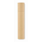 Cilindrisch papieren etui met complete schrijvenset kleur beige tweede weergave