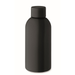 Monochrome lekvrije gerecycleerde roestvrijstalen fles 500 ml kleur zwart