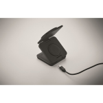 Opvouwbare magnetische ABS-oplader 3-in-1 die als standaard dient kleur zwart foto bekijken zesde weergave