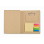 Notitieblokset met plaknotities en schrijvenset kleur beige vierde weergave