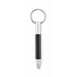 Multifunctionele sleutelhanger met zwarte inktbalpen en gereedschap kleur zwart tweede weergave