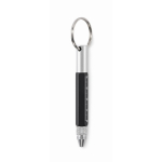 Multifunctionele sleutelhanger met zwarte inktbalpen en gereedschap kleur zwart derde weergave